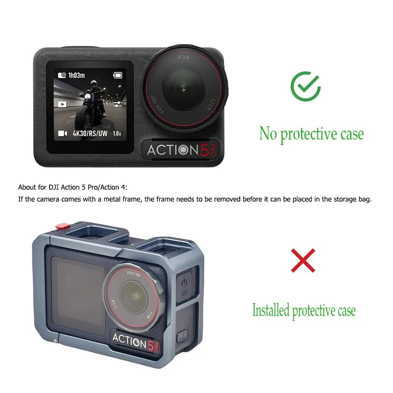 CoverJoy Half Open Bag for DJI Osmo Action 5 Pro/ 4/ 3 & GoPro Hero 10-13 Quick Access Mini Storage Case