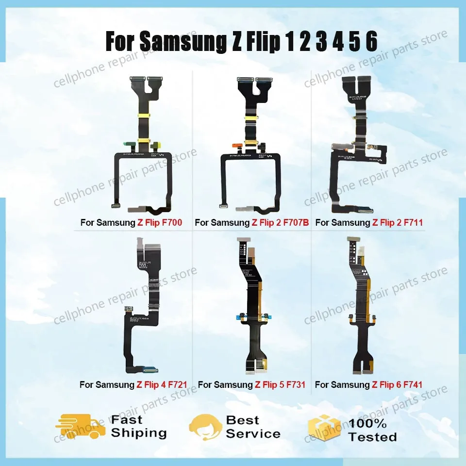 

Гибкий кабель разъема материнской платы для Samsung Z Flip 2 3 4 5 6 F741 F700 F711 F721 F731 F707, разъем ЖК-дисплея, основной гибкий разъем