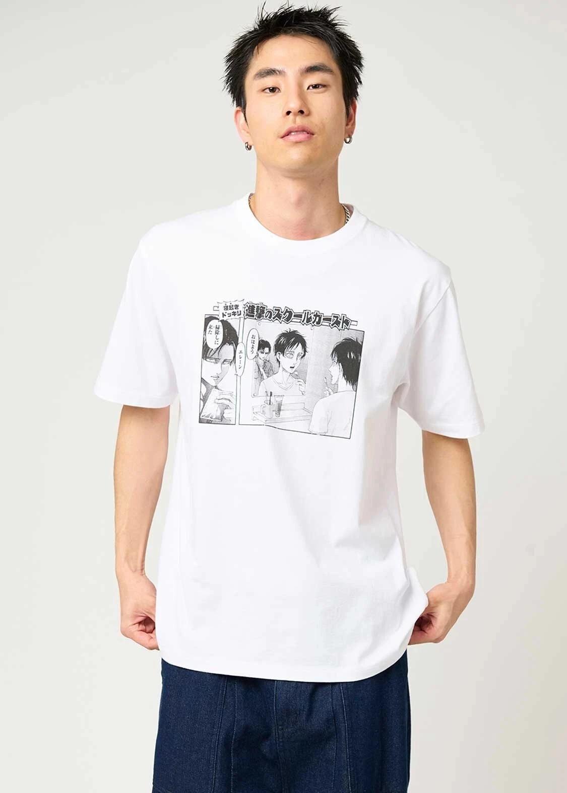 

Летняя атака на Титанов атака на школьном отсту | Размер футболки Белый Персонализированный свободный хлопок с короткими рукавами Винтаж Модный Крутой