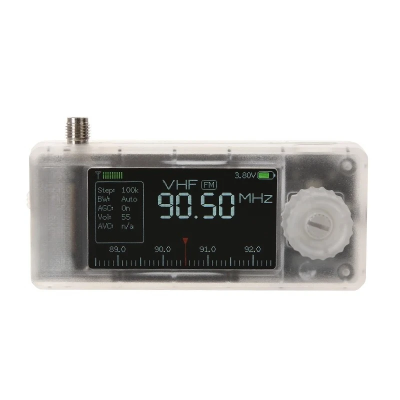 Clear ABS Case ATS Mini V3 SI4732 Mini Radio Pocket Radio LSB USB AM FM ESP32 All Band Radio Receiver Hi-Z Headphone Amplifier