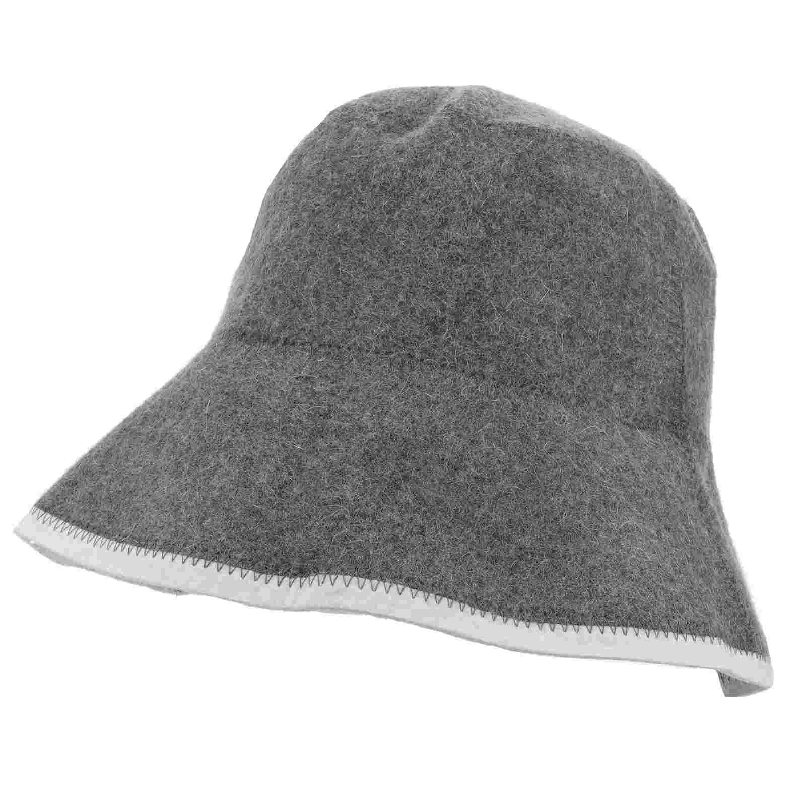 

Caps Wool Sauna Hat Shower Accessories for Take Bath Portable Lightweight Grey Comfortable Room Miss