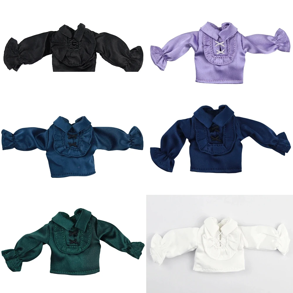 Ob11 Doll Gothic Solid Color Long-Sleeved Shirt 1/12 Bjd Doll European Style Clothes For P9 P10 Ob11, Obitsu 11, Molly, Gsc