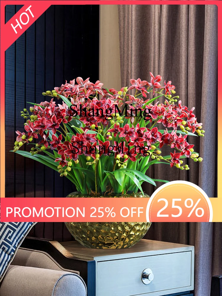 

FG Orchid False Flower Phalaenopsis Simulation Flower Living Room Decoration Cymbidium Floral Coffee Table Display