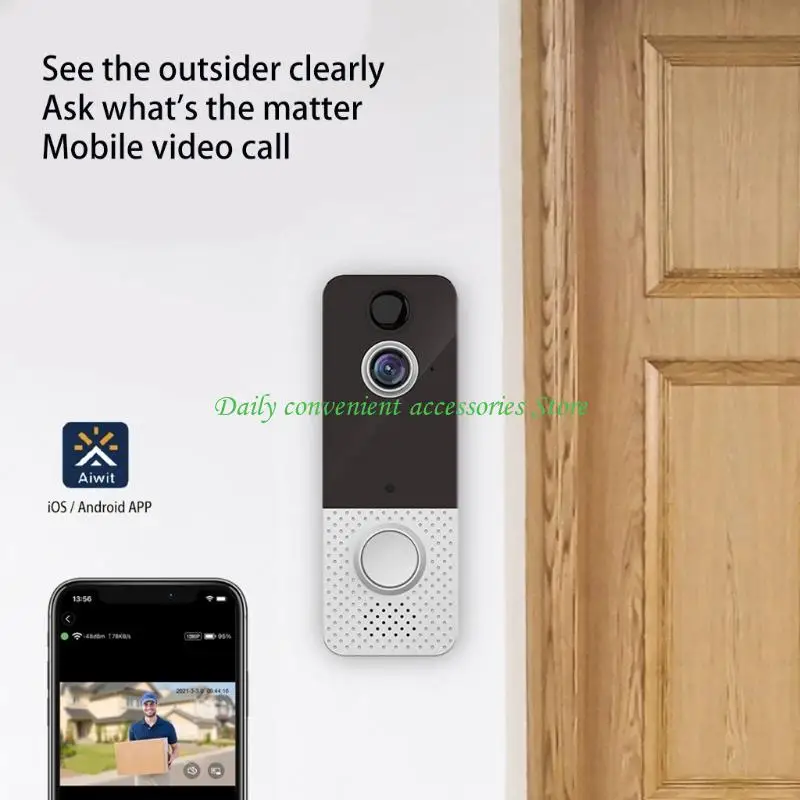 

97QB Беспроводной Wi -Fi Дверной звонок камеры камера безопасность телефона Межкомпомочная ночь для Motion