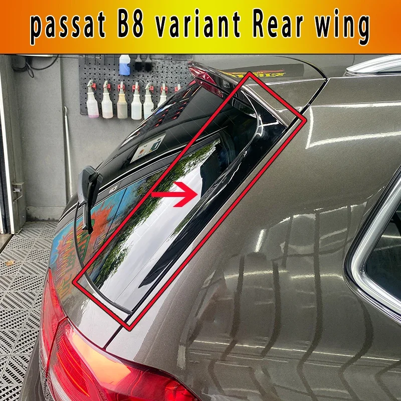 

For VW'S Passat B8 Variant Rear Window Spoiler 2016 2017 2018 2019 Car Accessories Body Kit 2pcs ABS Bright Black