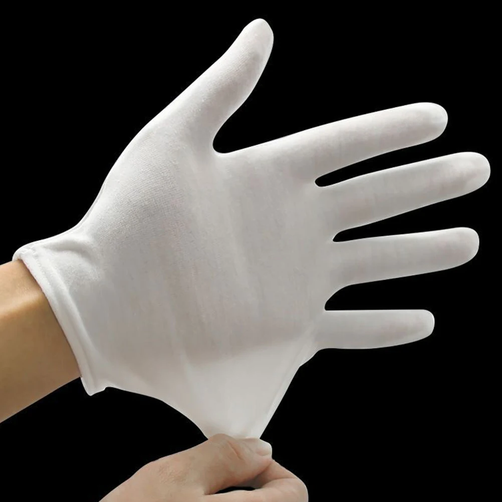 

20 Pair White Cotton Gloves Lightweight Stretchy Moisturizing Warm Work Protective Industrial Safety Gardening Cleaning
