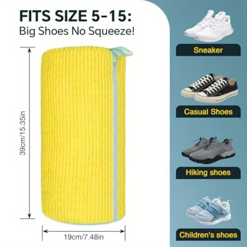 1Pc Reusable Mesh Shoe Washing Machine Bag Durable Laundry Bags for Sneakers Gym Travel Shoes Secure Fit Washer Dryer Machine