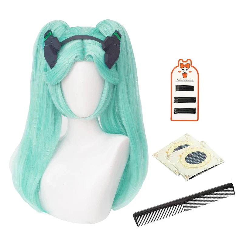 

Game Anime Rebecca Cosplay Wig Headband Light Blue Rose Net Synthetic Fiber Adjustable Size Halloween Christmas Gift 3'd,5;h.9/
