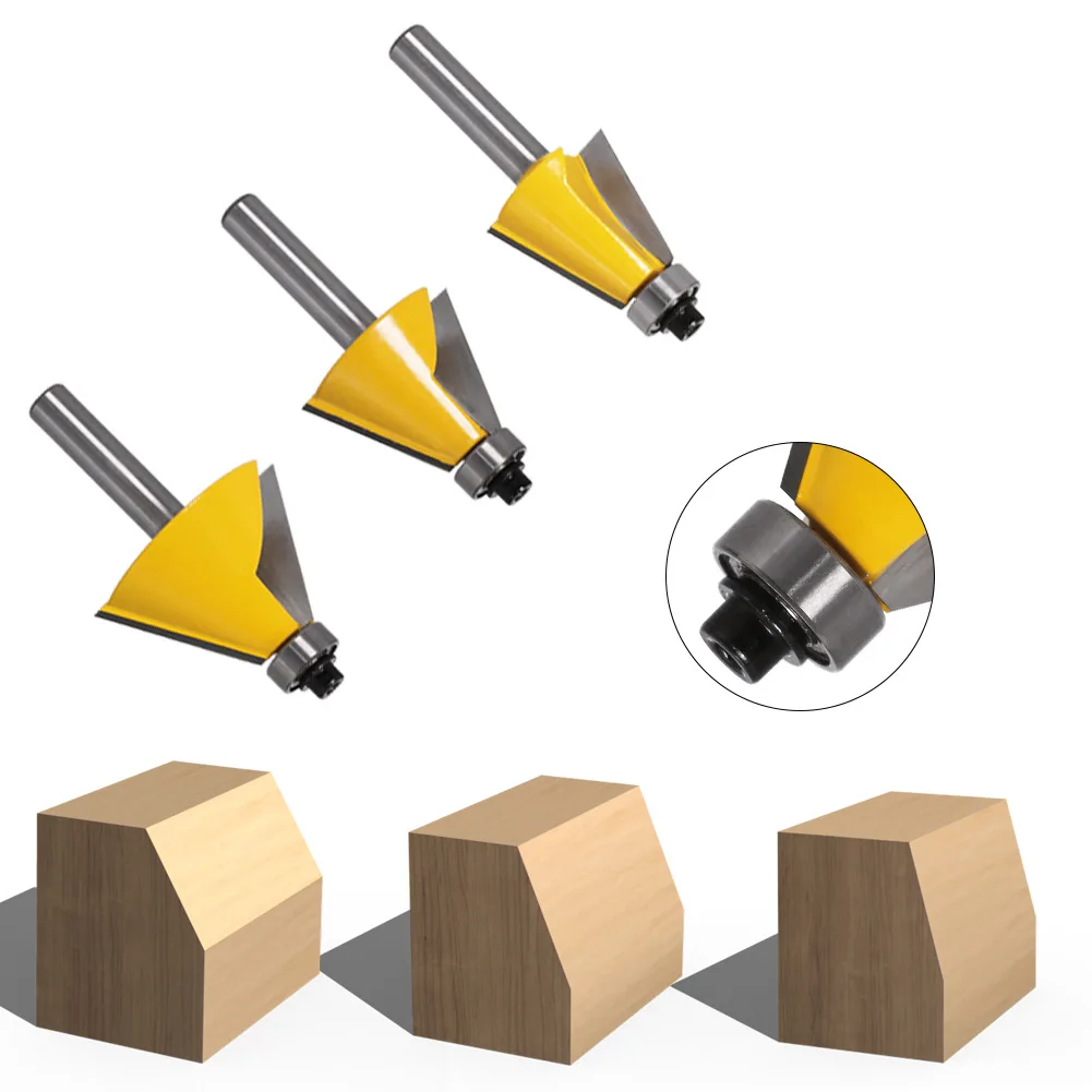 1PC 8MM Shank Milling Cutter Wood Carving 15 22.5 30 Degree Chamfer Router Bit Milling Cutter For Wood Electric Woodworking Tool