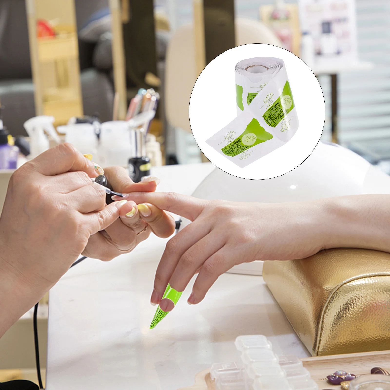 100 قطعة من ملصقات ورقية لدليل تمديد فن الأظافر سهلة الاستخدام وإزالة أدوات مانيكير لصالونات التجميل المنزلية DIY لوازم شكل الأظافر