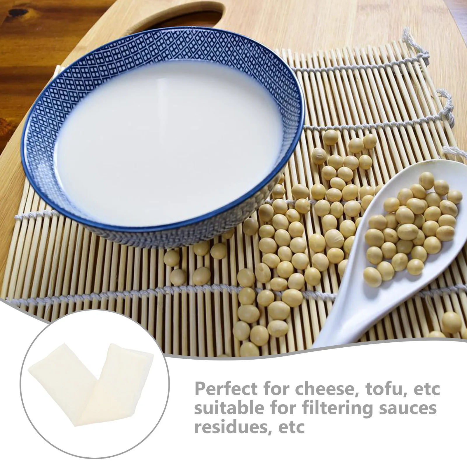 2 Piezas de Tela Multiusos de Malla Fina Resistente y Reutilizable para Filtrar en la Cocina, para Preparar Tofu, Yogur, Mantequilla y Salsas