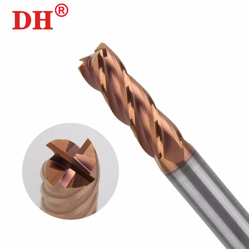 HRC55 4Flute alloy stand Milling Cutter Tungsten Steel Carbide Coating Flat End Mill For CNC Mechanical Machining Endmills Tools