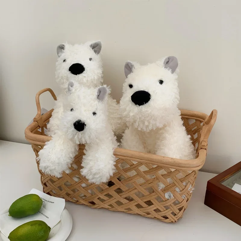 

20/30/40cm Adorable Fluffy Hair West Highland White Terrier Plushie Soft Puppy Plush Toy Stuffed Lifelike Dog Cartoon Doll