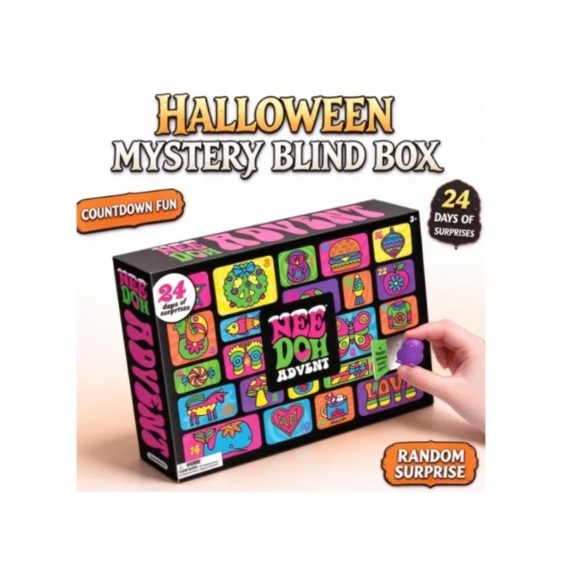 Hot New 24 Grid Christmas Countdown Calendar, 3D PVC Squeezed Sensory Dolls, New Year Surprise Blind Box Holiday Gifts