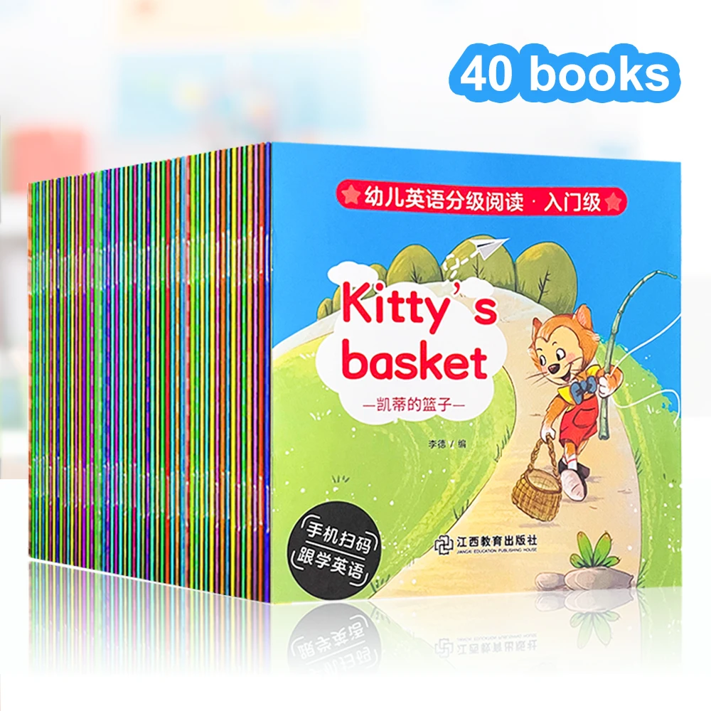 100 Book/Sets Children Kids Learning English Words Picture Reading Books Baby Story Graded Reading Pre K Learning Educational