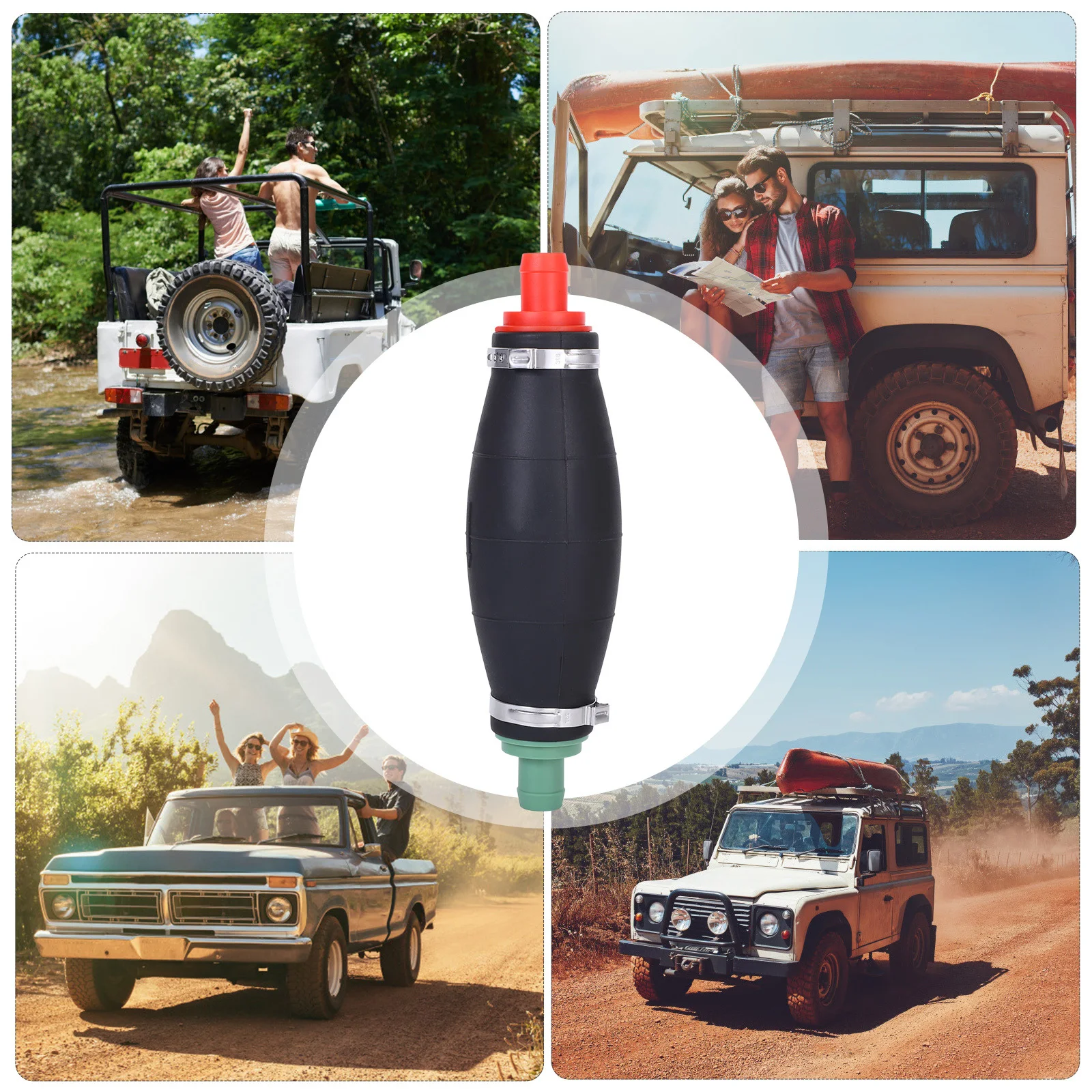 

1Pcs Durable Rubber Hand Fuel Pump for Car Boat Motorcycle High Flow Rate Thickened Sphere Design Emergency Transfer