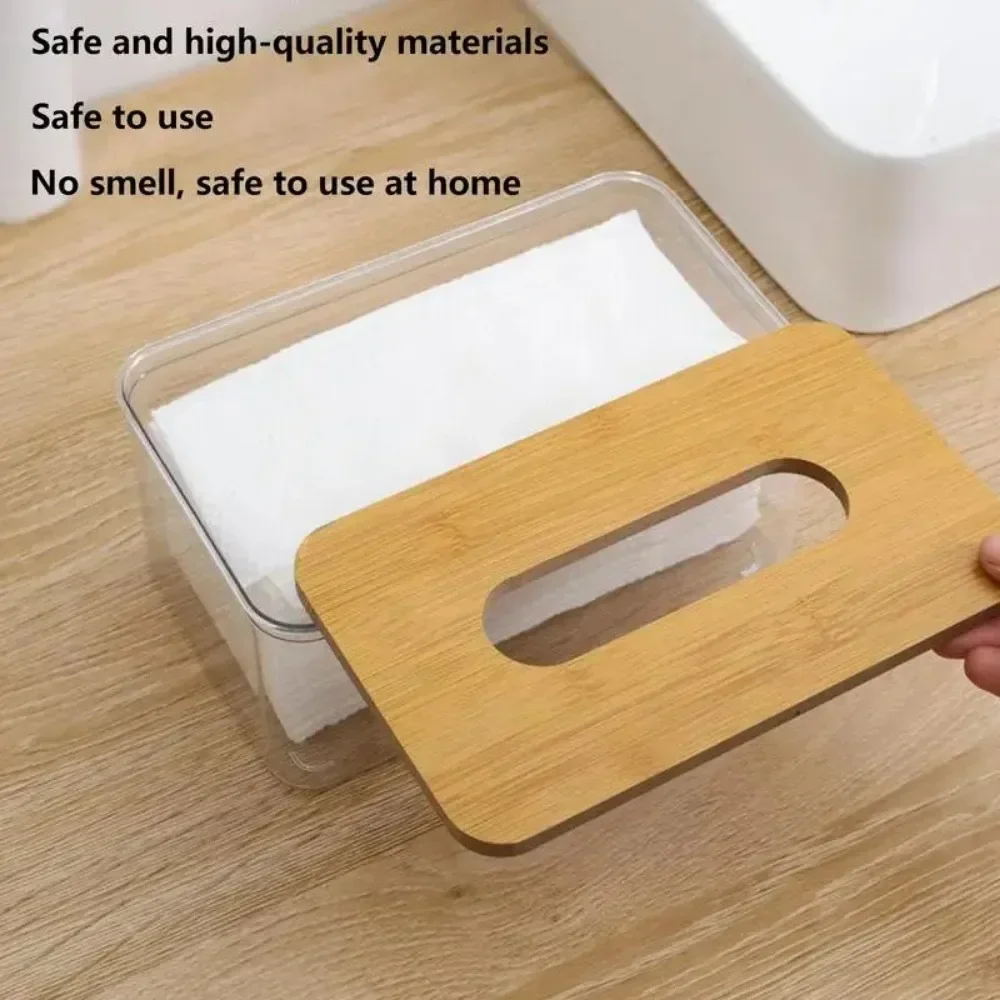 Transparent Tissue Box Napkin Clear Box Home Holder Durable And Sturdy Desktop Wooden Modern Creative Transparent Table Tissue