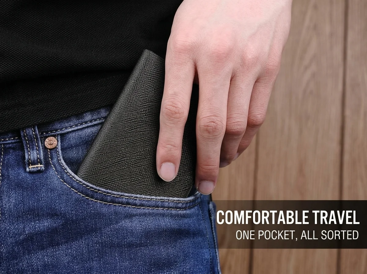 Neuer Schlanker Kartenhalter für Herren, Metall-Multikartenhalter für Ausweis, Kreditkarten und Führerschein, Ultra-Dünner Tragbarer Premium-Organizer – Detail 4