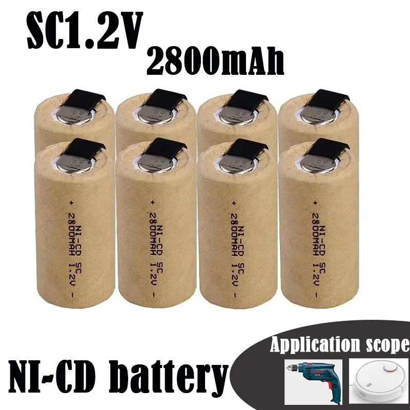 

100% brand SC 2800mah 1.2V battery NI-CD rechargeable battery, for electric screwdrivers, vacuum cleaners, power tools, etc