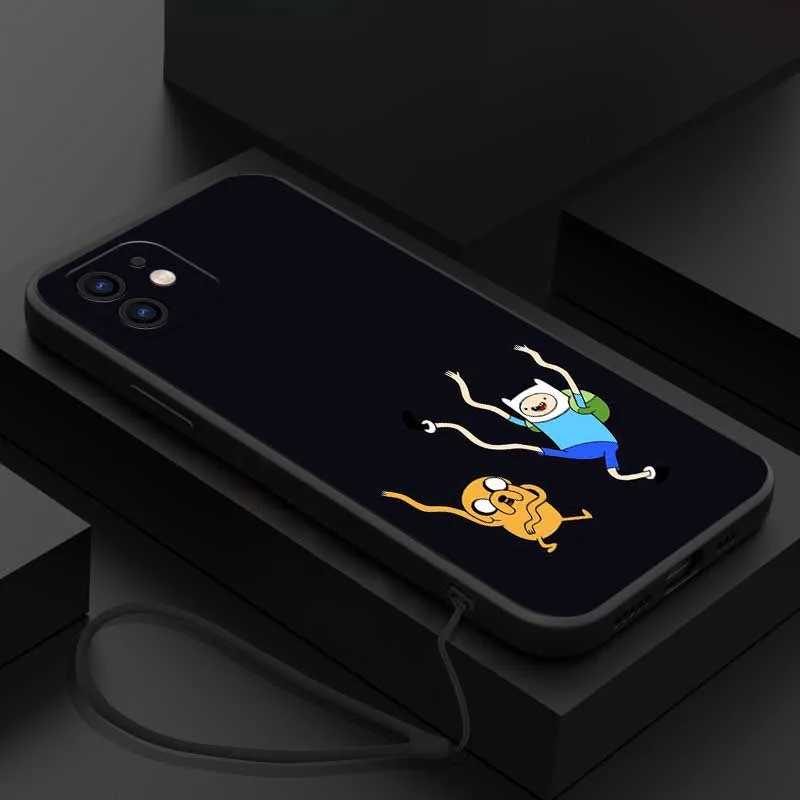 Cartoon adventure time Phone Case For Xiaomi Redmi Note 12 12S 12C 10 10C 10A 10T 9 9T 9A 11 11S 11T Pro 4G 5G With Hand Strap