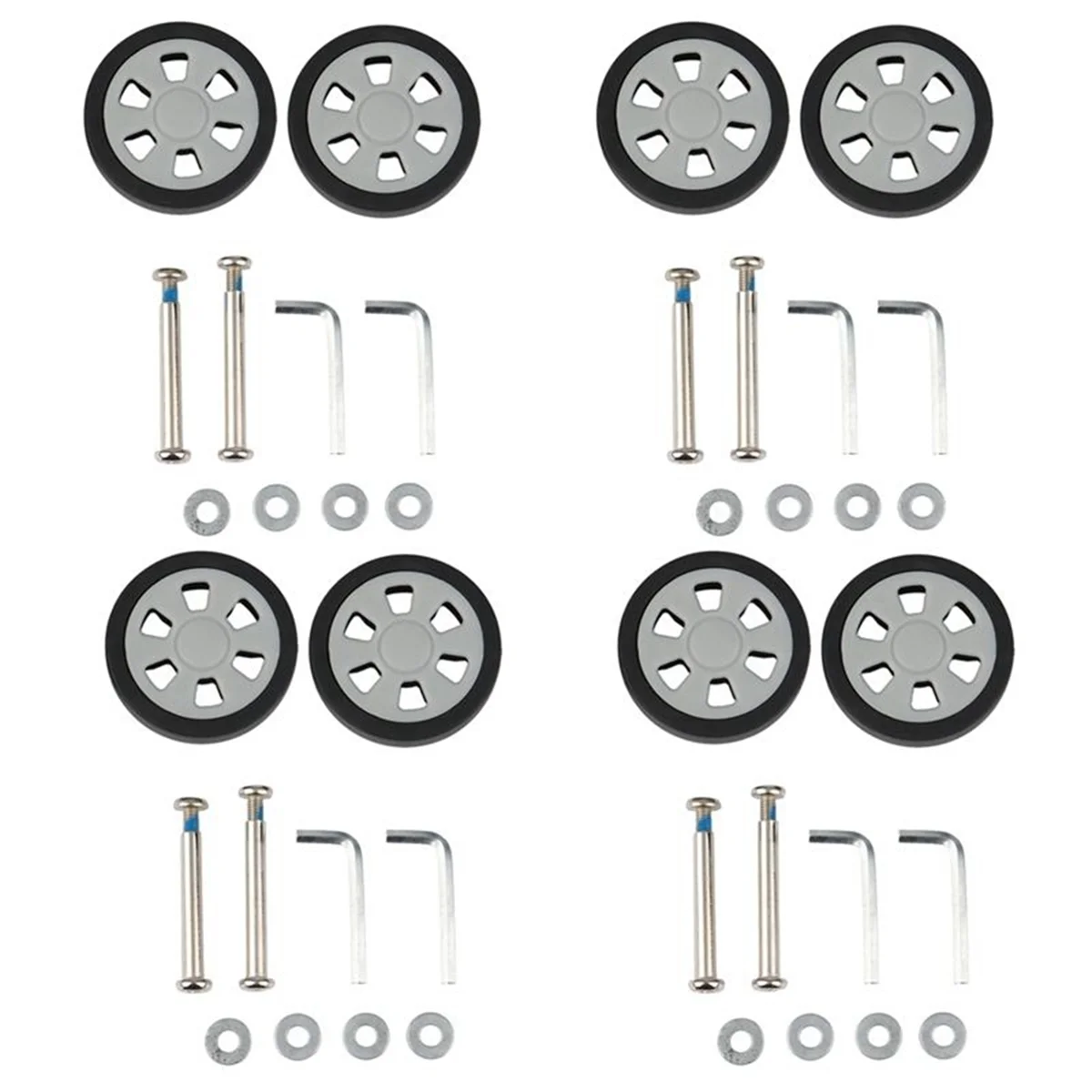 8X Luggage Accessories Wheels Aircraft Suitcase Pulley Rollers Mute Wheel Wear- Parts Repair 55X12Mm