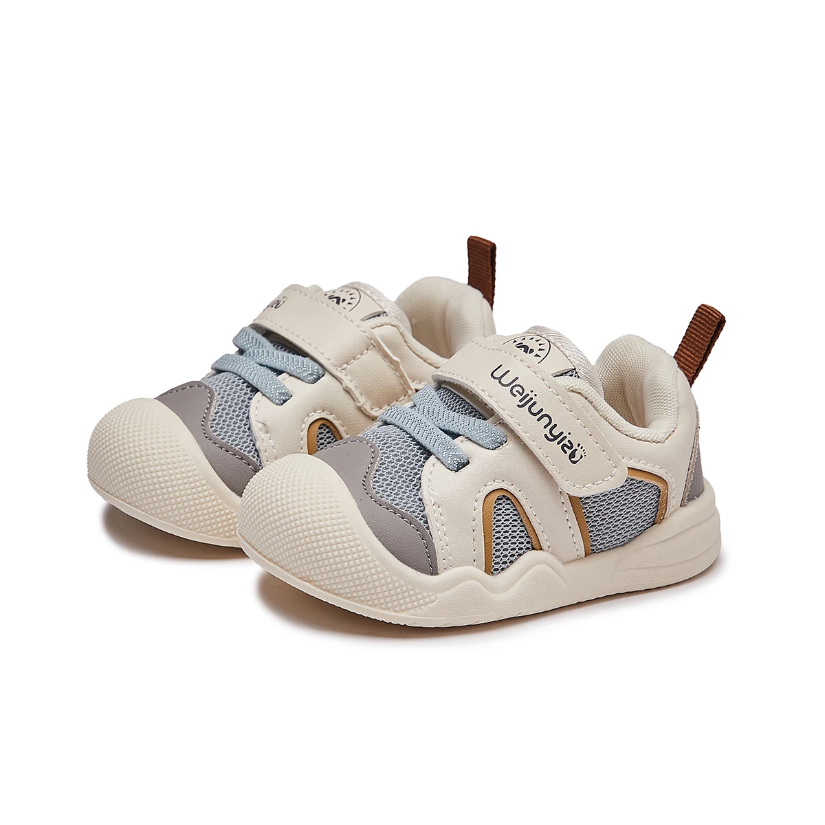 حذاء رياضي للأطفال البنات والأولاد بنعل مطاطي غير قابل للانزلاق من الفيلكرو ومضاد للصدمات للأصابع للأطفال الرضع #3