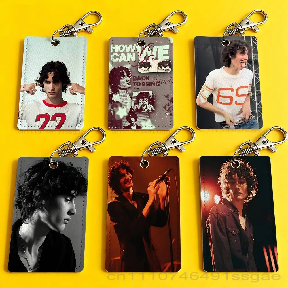 

S-Sombr I Barely Know Her Card Case Leather Card Holder Keychain Key Ring Door Access Tags ID Card Case Keychain