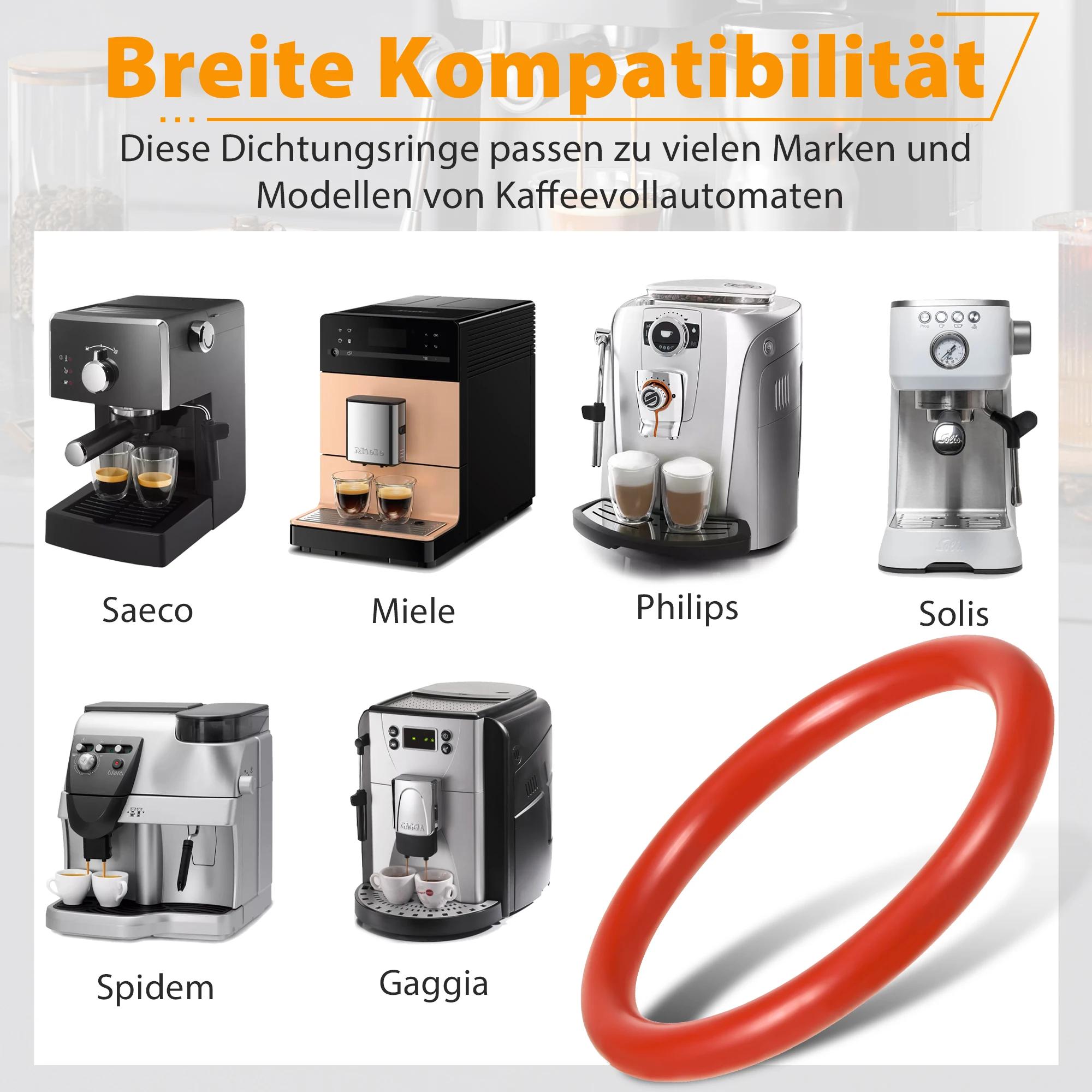 1/2/3 Set Durable Silicone Seal O-rings Coffee Machine O Ring Red/Black Ensures Long Lasting Performance And Leak Not1