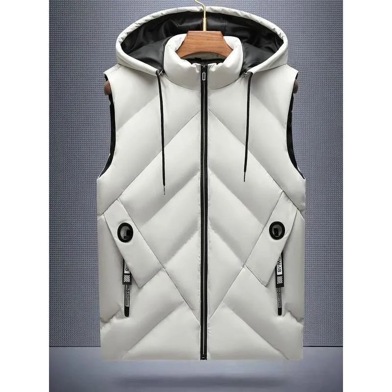

Men's Winter Cotton Vest down Filled Long Style Warmth Functional Outdoor Couples Fashion Retro Style Cross-Border Clothing