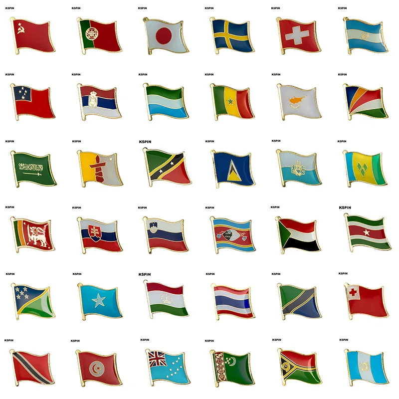 300+ Metal Flag Countries Flag Laple Pin Badge Pin For You Choose