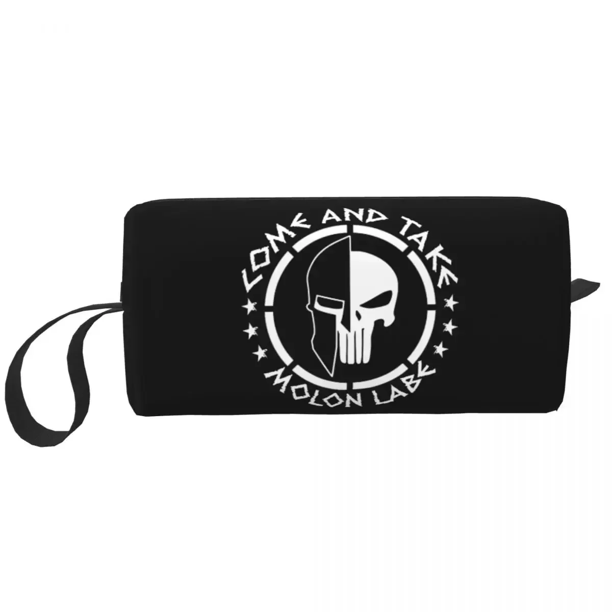 Travel Sparta Molon Labe Spartan Skull Toiletry Bag Cute Makeup Cosmetic Organizer For Women Beauty Storage Dopp Kit Box