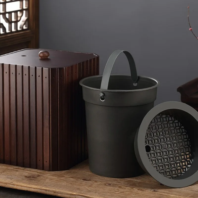 

Rosewood tea bucket Solid wood tea residue Household living room wastewater bucket Tea set accessories Drainage bucket