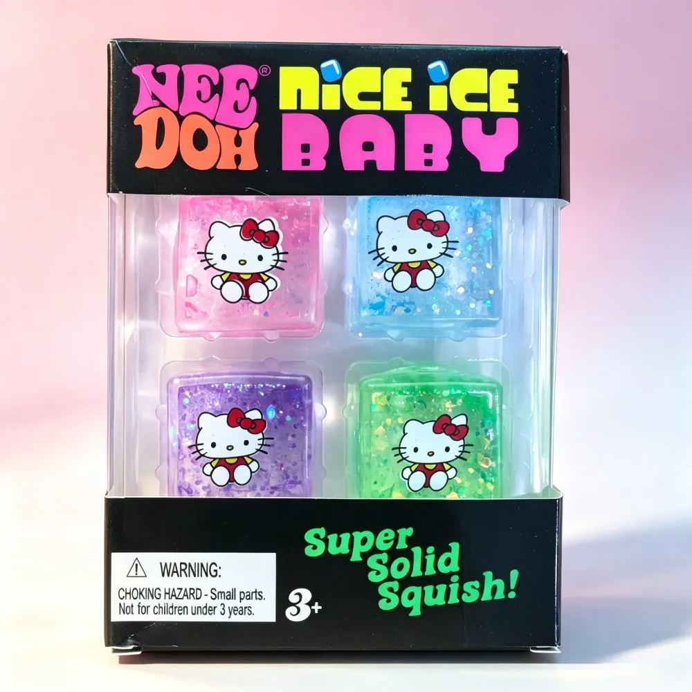 Needoh Maltose Ice Cube Square Fidget Toy 3cm, 4 Colors Sensory Toy Stress Anxiety Relief Educational Squeeze Toy for Kids