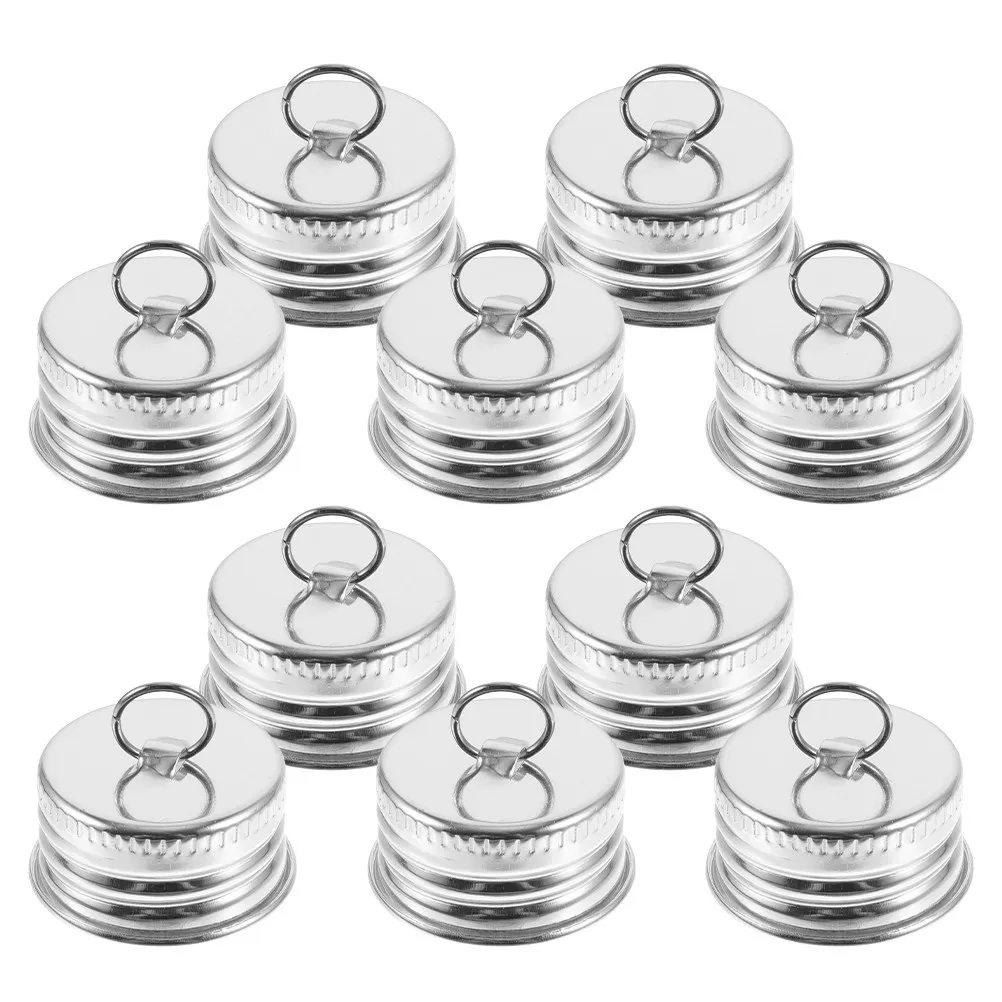 12Pcs Aluminum Screw Caps Clear Threaded Airtight Seal Electroplated Silver for Pet Cans Bottles Oral Liquid Containers and