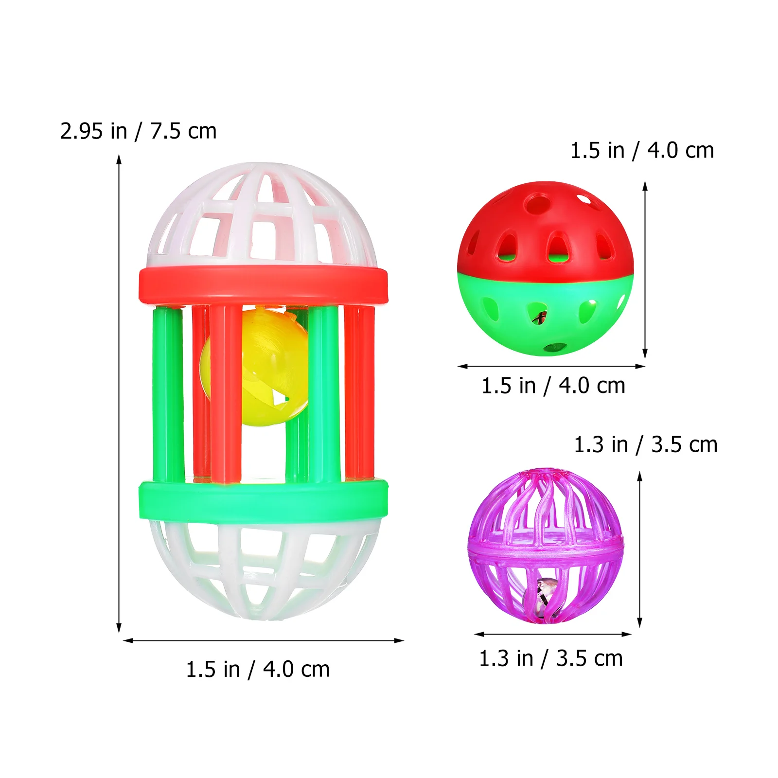 12pcs Bird Toys Colorful Plastic for Chewing Rolling Parrots Parakeets Finches Cage Decorations Small Animals