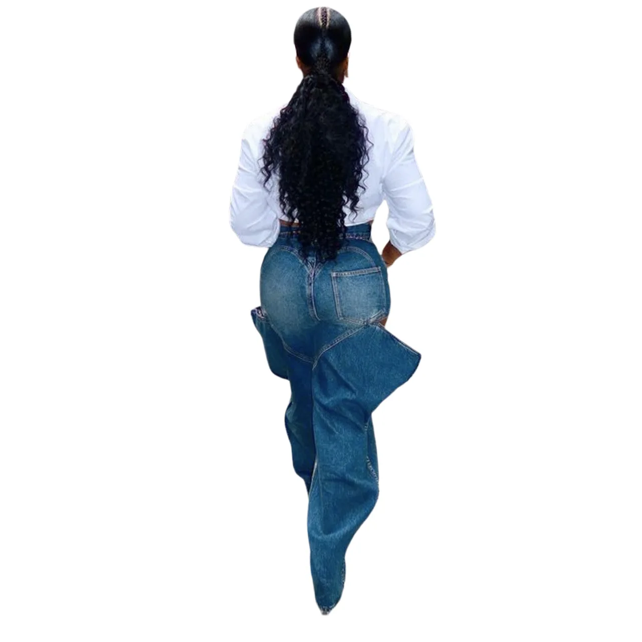 กางเกงยีนส์ขายาวสำหรับผู้หญิง, กางเกงยีนส์ยืดทรงหลวมสไตล์ยุโรปและอเมริกาสำหรับ2023