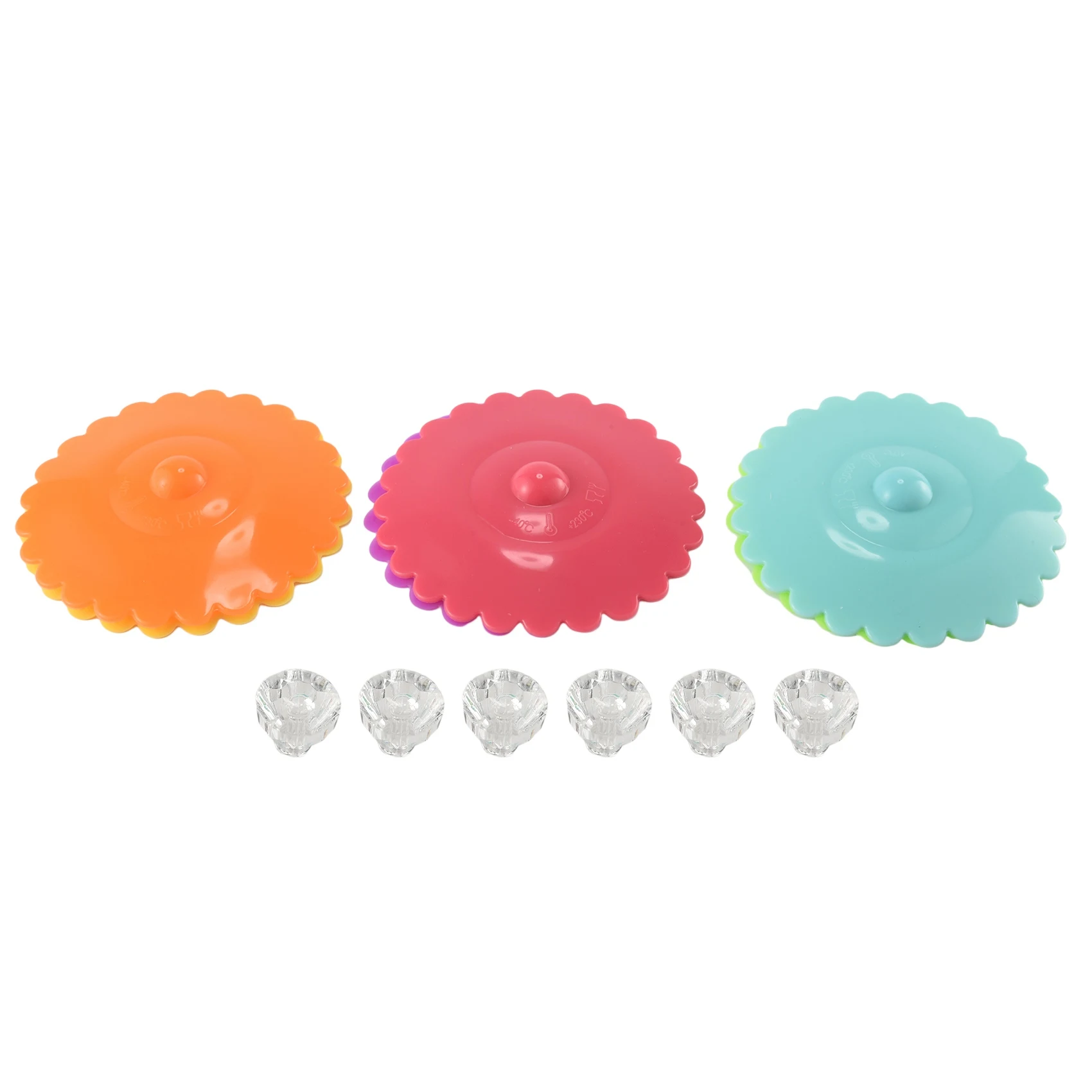 

N87R 6PCS New Cute Anti-Dust Silicone Glass Cup Cover Coffee Mug Suction Seal Lid Cap Food Grade Creative Round Mug Cover