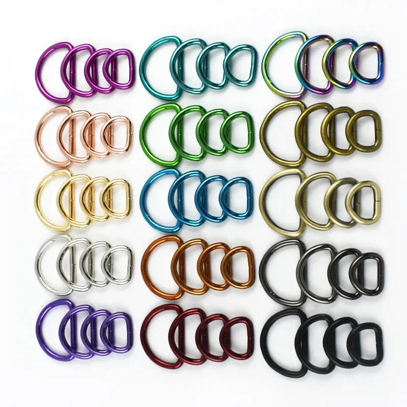 

5/10Pcs 20-38mm Metal D Ring Buckles for Bag Webbing Straps Dog Collars Leashes Belts DIY Leather Accessories Loop Clasps Hooks