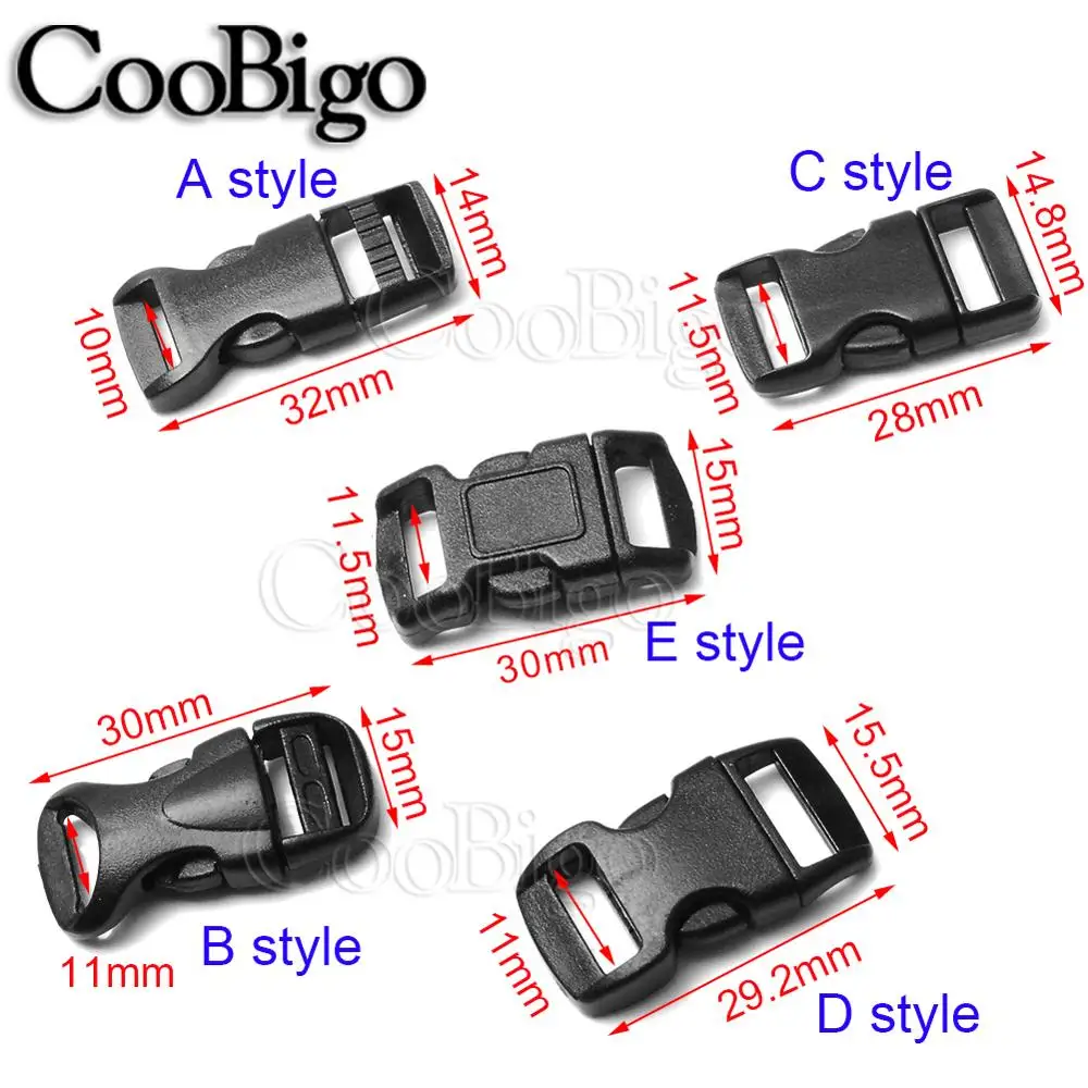 10pcs Side Release Buckle Plastic Mini for Paracord Bracelet Dogs Cats Collars Webbing Belt Bag Strap DIY Accessories 10mm