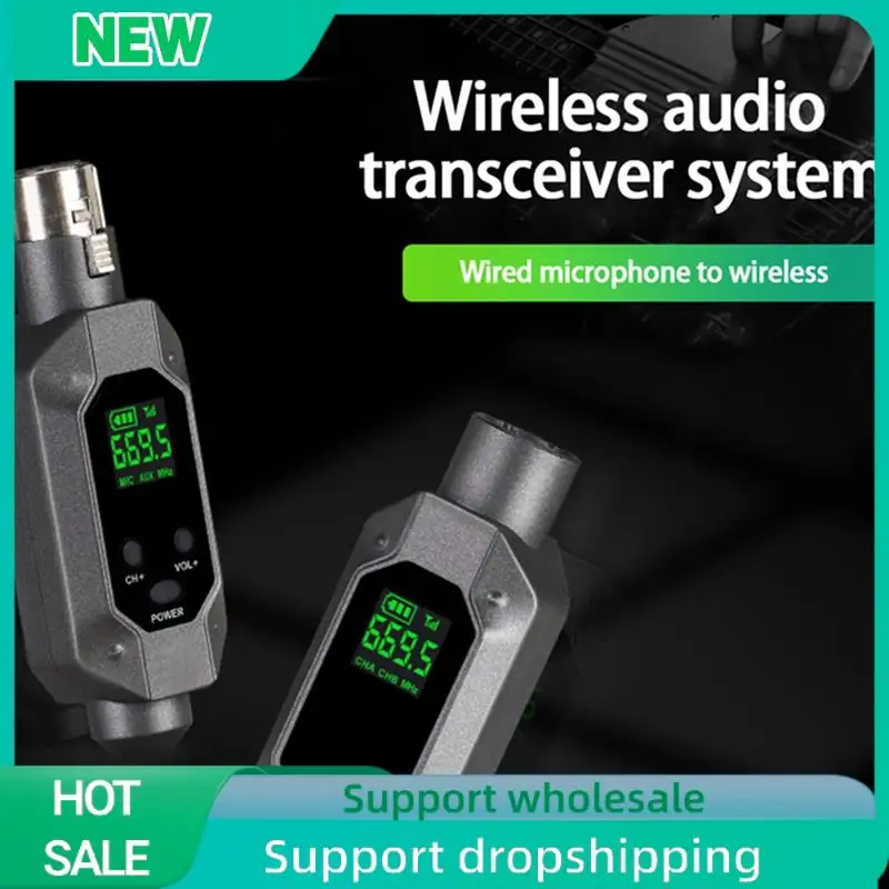 Solid Microphone Wireless System Transmitter Receiver 1 With 2 Use For Wired Dynamic Microphone UHF Wireless Adapter Easy To Use