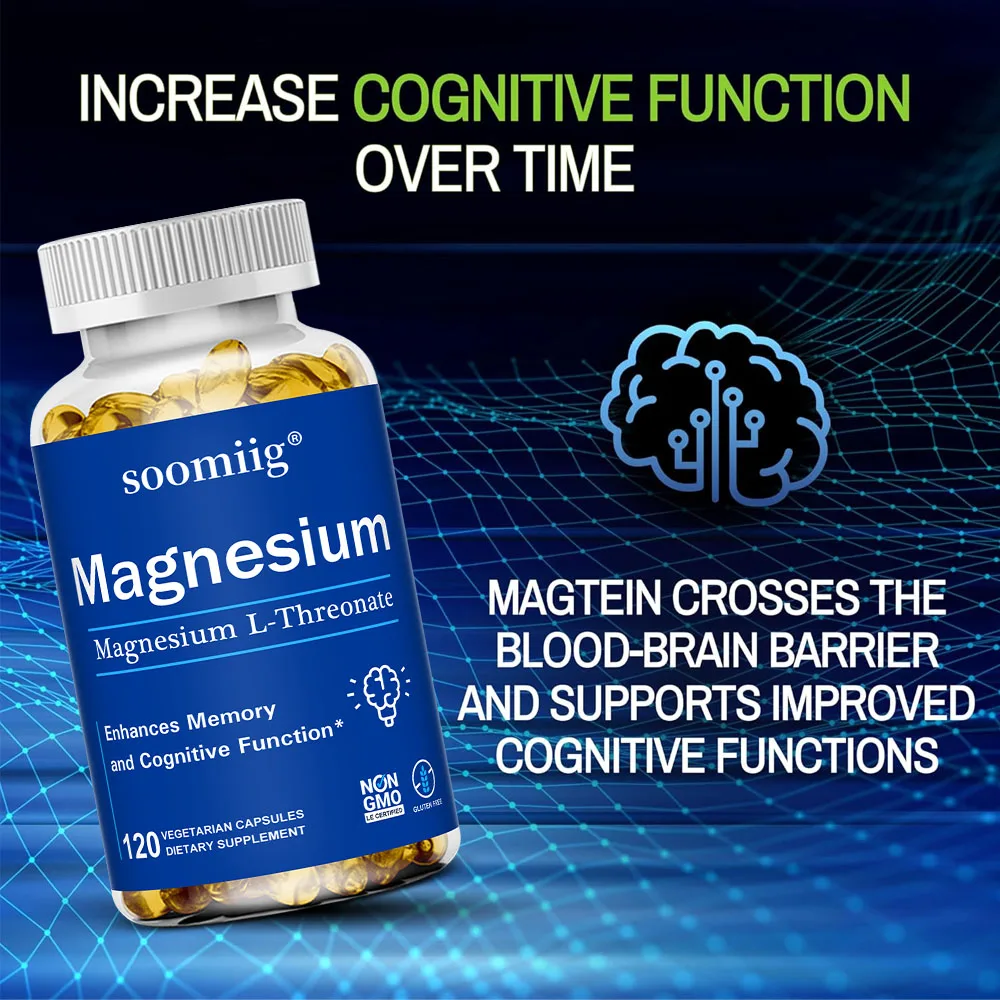 Magnesium L-Dreonaatcapsules – Bevordert de gezondheid van de hersenen, het geheugen, verbetert het geheugen en de cognitieve functie