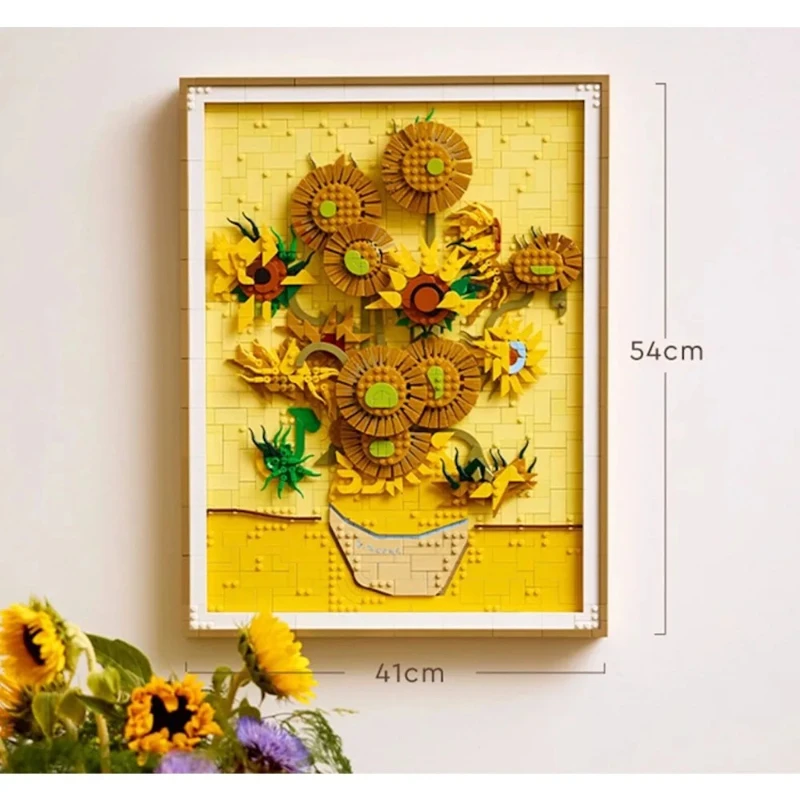 

продукт креативная модель подсолнечника, украшение из строительного блока Sunflowers3D художественная роспись, набор строительных блоков