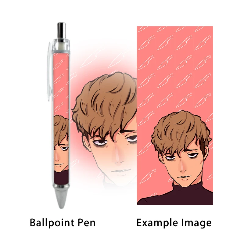 2PCS Wu Shangyu Ballpoint Pen Manga Anime Yandere Homosexuality Killing Stalking Black Fashion Stationery Caneta School Supplies