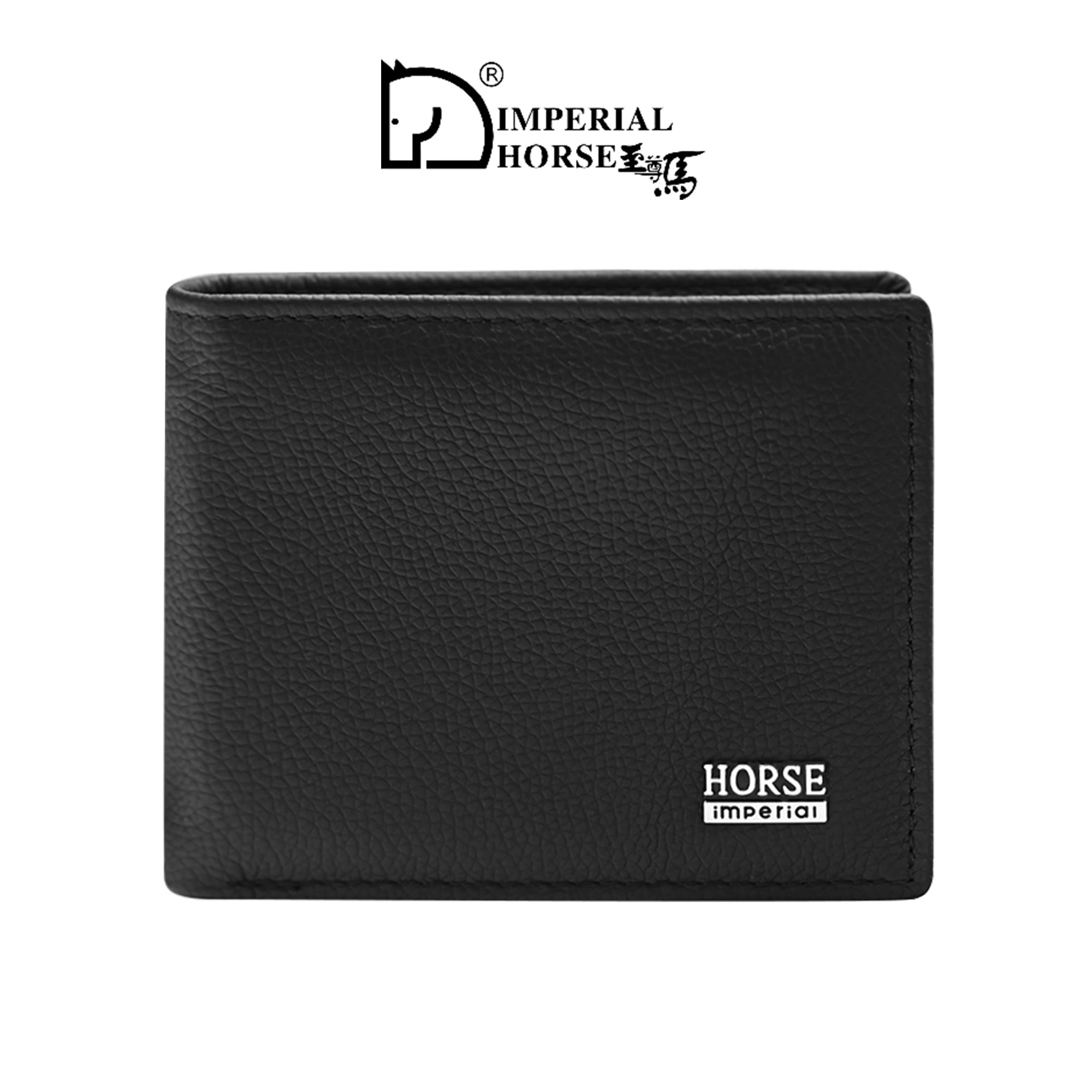 Imperial Horse 088 Genuine CowLeather Tri-fold Wallet Clasp and ZipperCoin Purse Wallet For Men