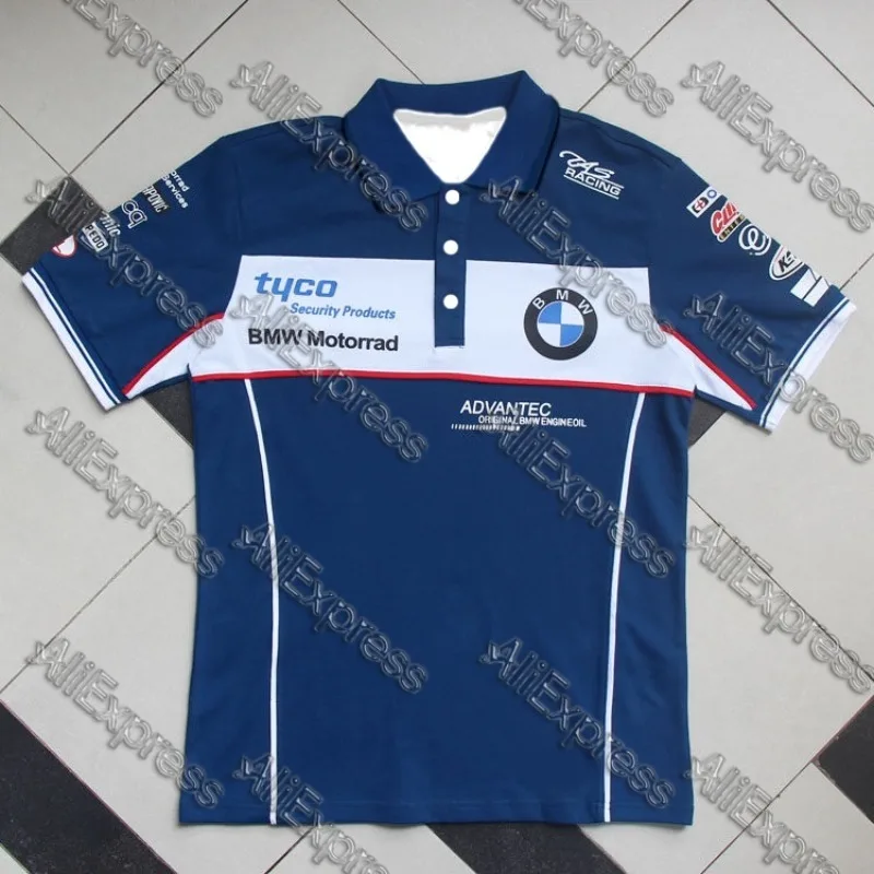 

BMW Men's Racing Suit Polo Shirt Short-Sleeved Off-Road Motorcycle F1 Breathable Quick-Drying 3D Printed Breathable Quick-Drying