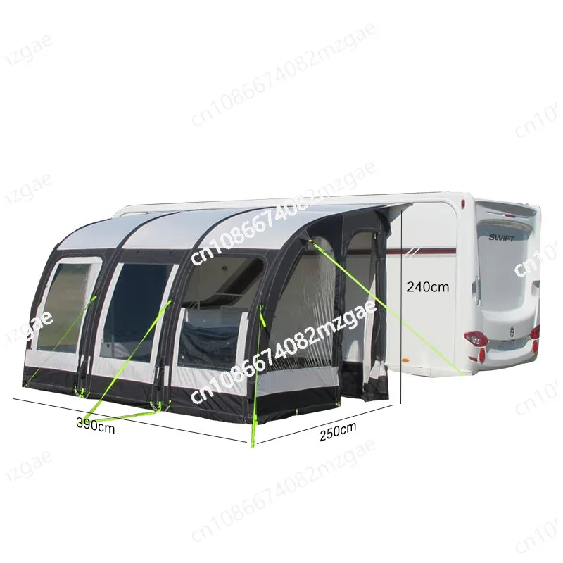 Large Multi-Function Inflatable Sun Shelter, Quick-Setup Outdoor Camping Rain Canopy & Side Awning for Trailer RVs