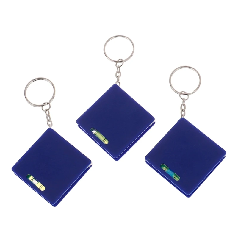 Square Keychain Measuring Tape with Bubble Level 0-100cm Tape Measure Pocket Dropship