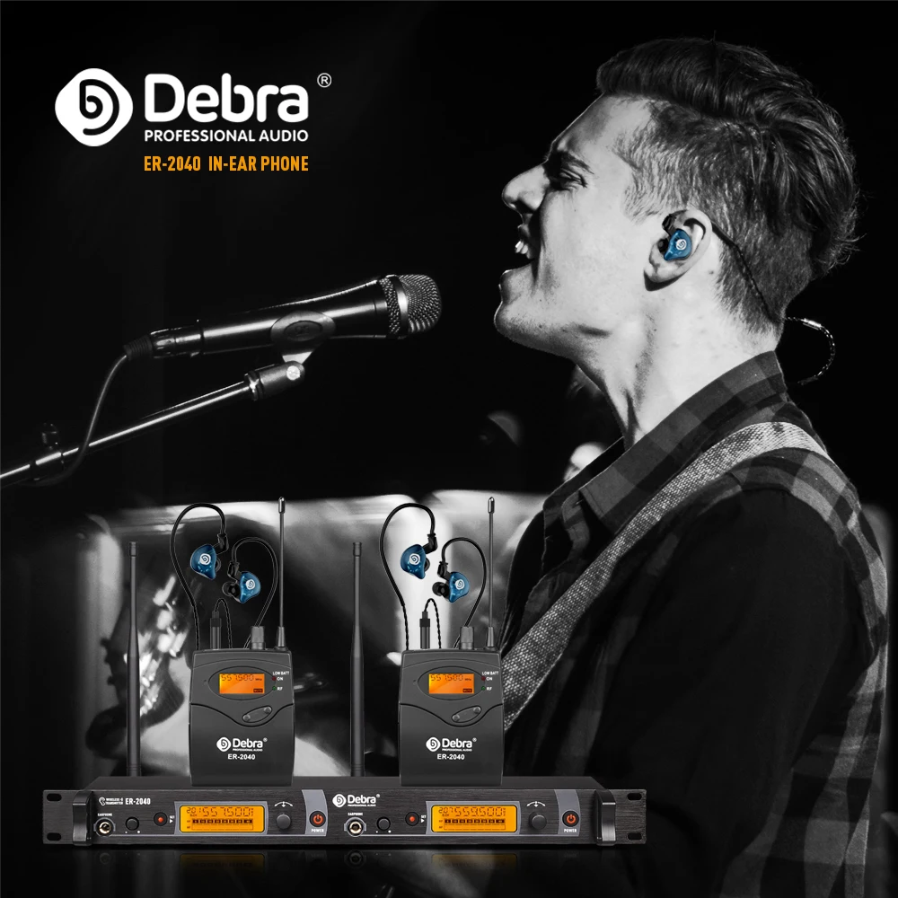 Debra ER-2040 In-Ear Drahtloses Monitorsystem, UHF mit Mehrfachempfängern für Bühnenshows, Hochzeiten und Bands – Detail 5