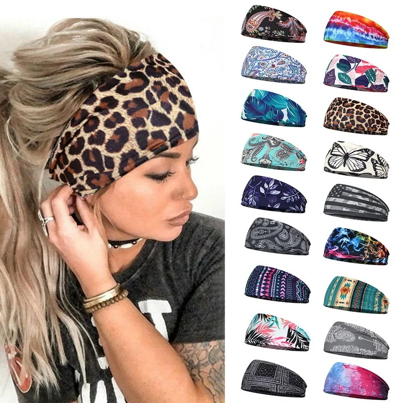 Tie Dye Cycling Yoga Sport Sweat Headband Women Sweatband For Men Women Yoga Hair Bands Head Sweat Bands Sports Safety