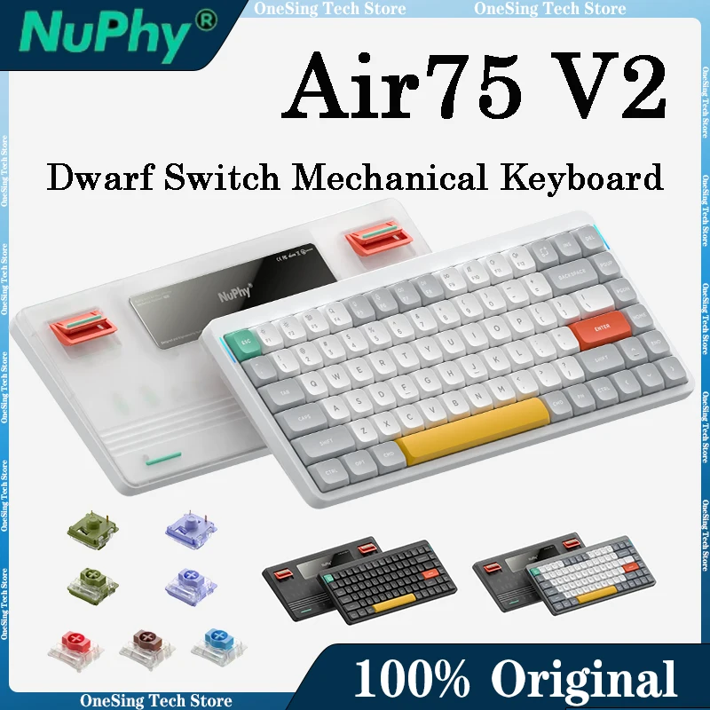 Nuphy Air75 V2 ワイヤレス ドワーフ スイッチ メカニカル キーボード トリモード ホットスワップ 長時間使用 低ノイズ カスタマイズ オフィス キーボード